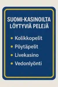 pelit suomi kasinoilla